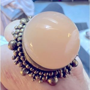 STEPHEN DWECK PINK/PEACH GIANT 1” 3/4 Ring worth evry penny &  more don’t sleep